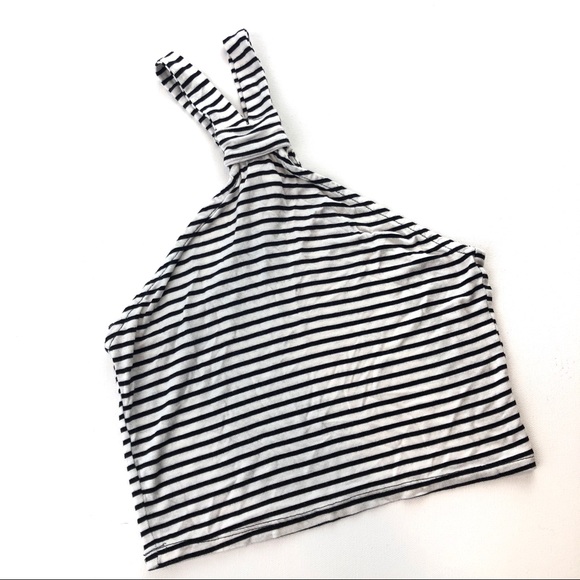 Mimi Chica Tops - Black & White striped crop top